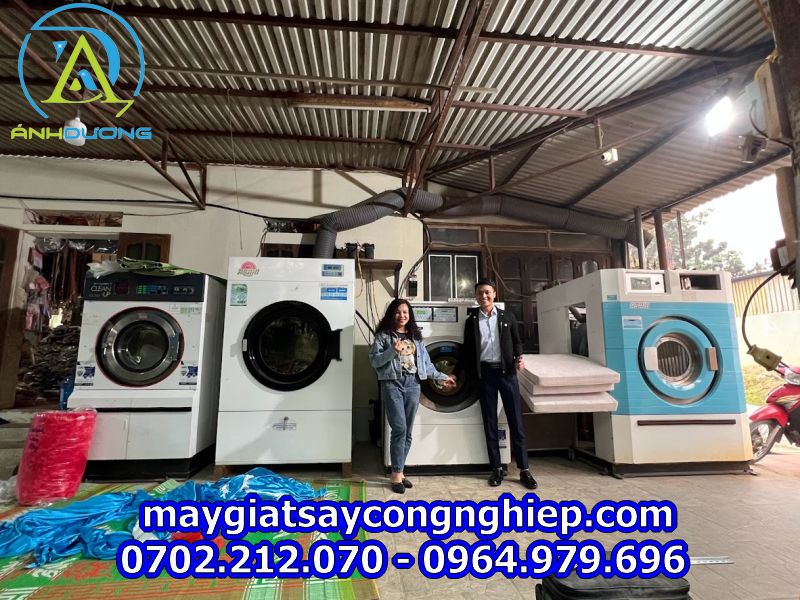 Lắp đặt máy giặt công nghiệp cũ tại Tân Yên